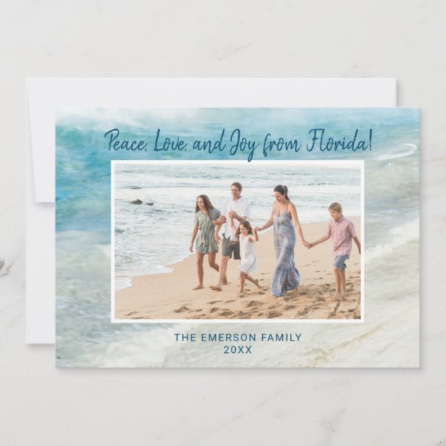 CARTE DE NOËL FLORIDE PAIX AMOUR JOIE (Devant)