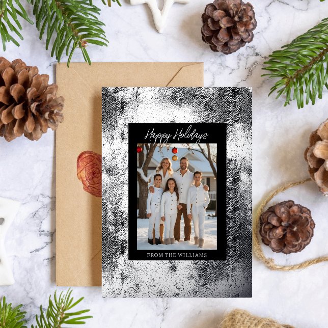 Carte de Noël Foil moderne Modèle Fête Noir (Créateur téléchargé)