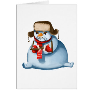 Carte de Noël folle de bonhomme de neige