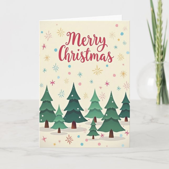 Carte de Noël Forêt Fantaisiste (Devant)