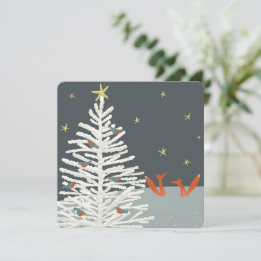 Carte de Noël Fox et robin