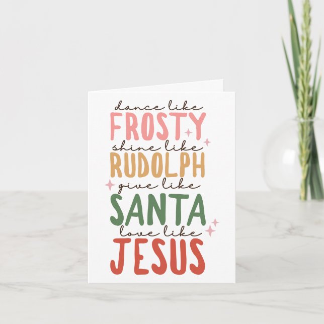 Carte de Noël Frosty Rudolph Santa Jésus (Devant)