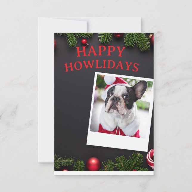 Carte de Noël Funny Dog Happy Howlidays (Devant)