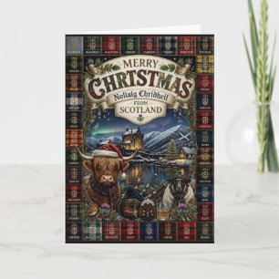 Carte de Noël gaélique Highland Cow