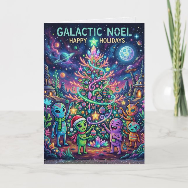 Carte de Noël galactique extraterrestre (Devant)