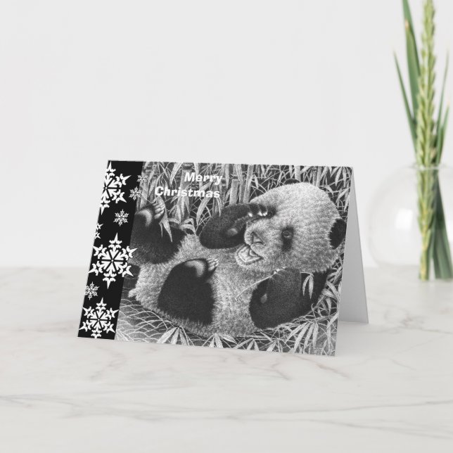 Carte de Noël Géant Panda Cub (Devant)