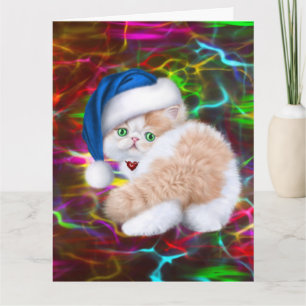 CARTE DE NOËL GÉANTE ART CHATON MIGNON