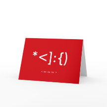 Carte de Noël geek Père Noël Emoticon