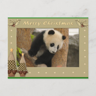 Carte de Noël Giant Panda Bear & Baby Panda