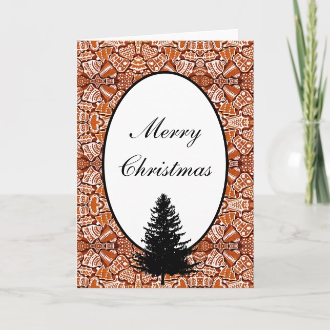 Carte de Noël Gingerbread Cookies/Arbre (Devant)