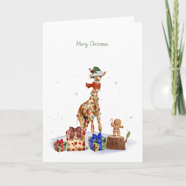 Carte de Noël Giraffe (Devant)