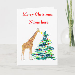 Carte de Noël Giraffe