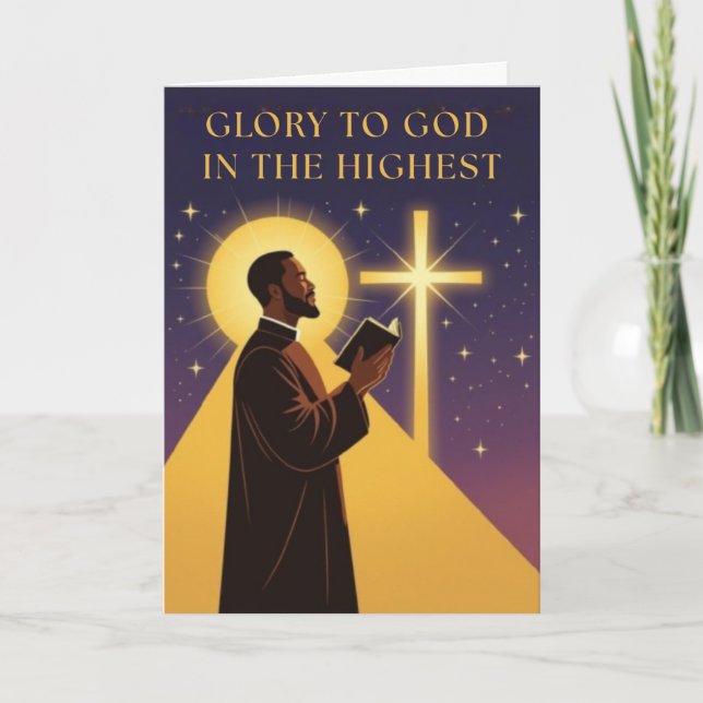 Carte de Noël "Gloire à Dieu" (Devant)