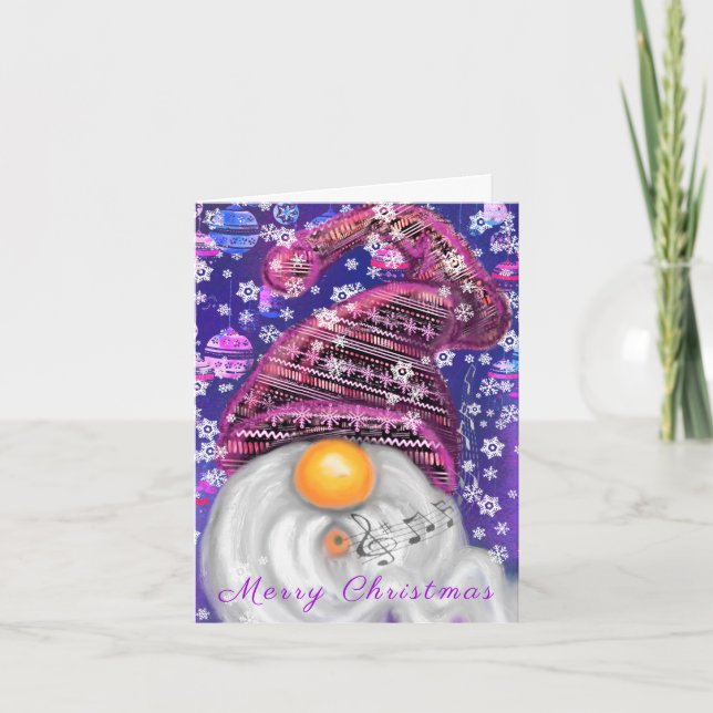 Carte de Noël Gnome Joyeux (Devant)