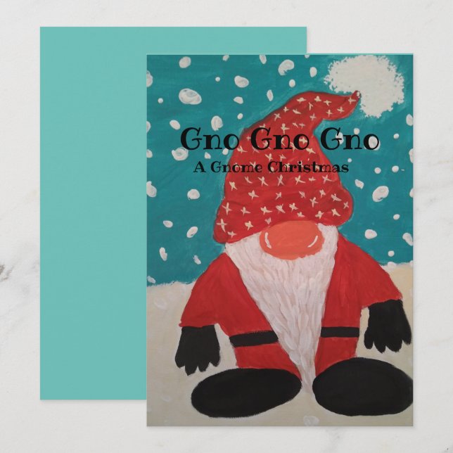 Carte de Noël Gnome Santa (Devant / Derrière)