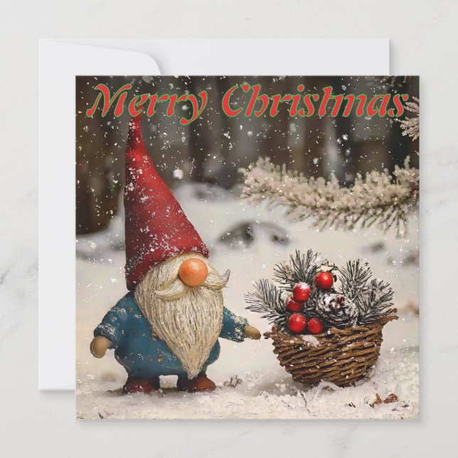 Carte de Noël Gnome Whimsical (Devant)