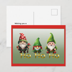 Carte de Noël Gnomes Ho Ho Ho