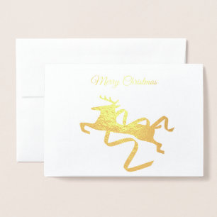Carte de Noël Gold Foil Reindee