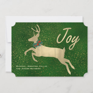 Carte de Noël Golden Deer Joy