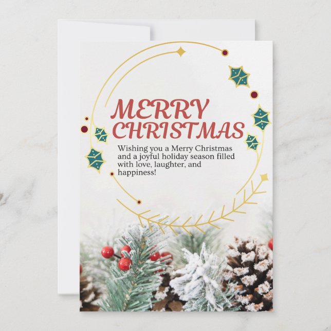 Carte de Noël Golden Holiday Cheer (Devant)
