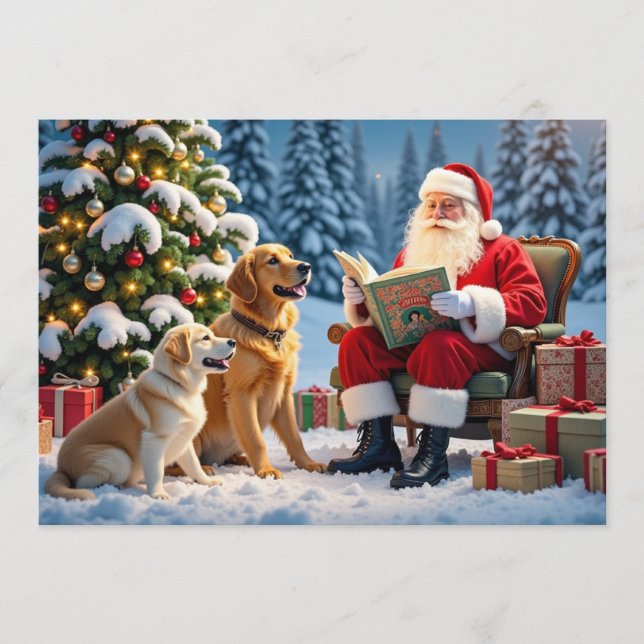 Carte de Noël Golden Retriever (Devant)