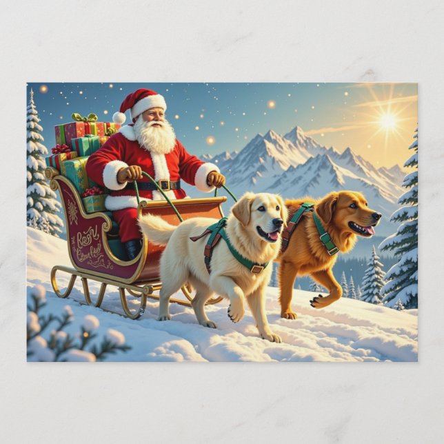Carte de Noël Golden Retriever (Devant)