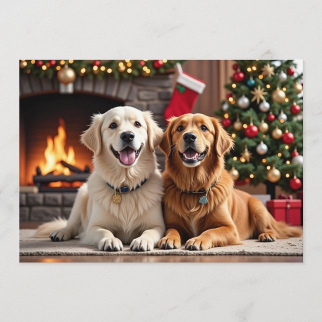Carte de Noël Golden Retriever (Devant)