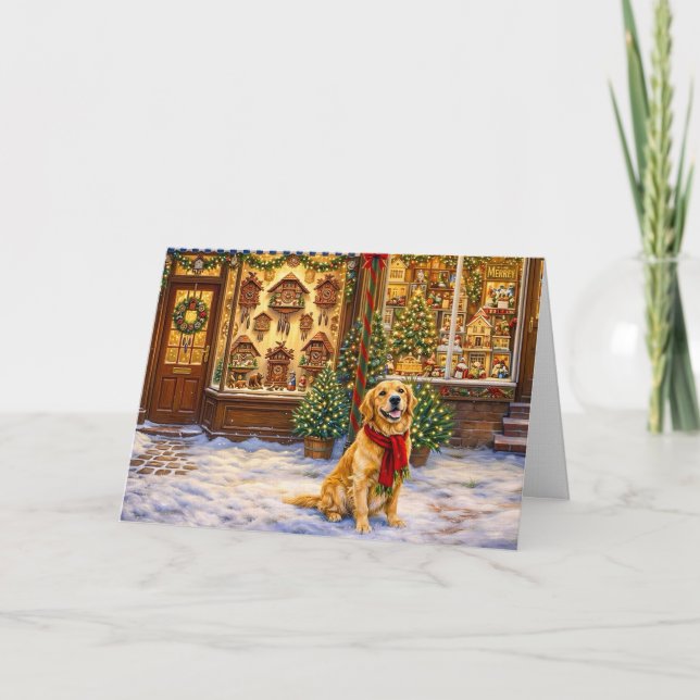 Carte de Noël Golden Retriever (Devant)