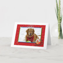 Carte de Noël Golden Retriever