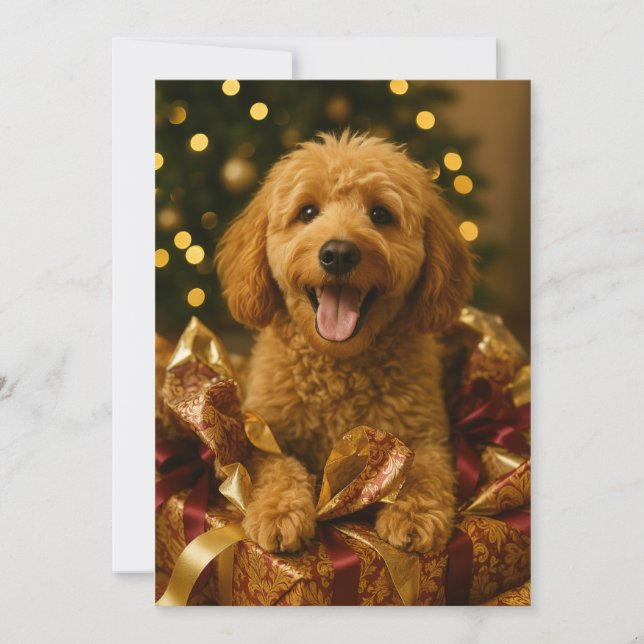 Carte de Noël Goldendoodle (Devant)