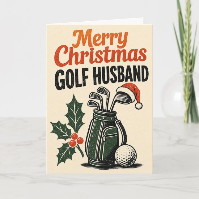 Carte de Noël Golf Mari (Devant)