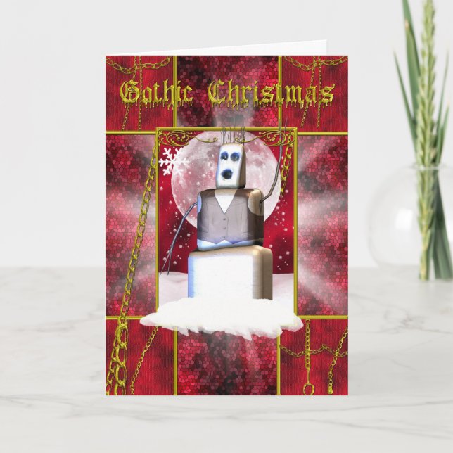 Carte de Noël gothique avec snoman gothique (Devant)