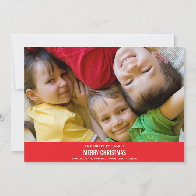 Carte de Noël Gras Rouge Ribbon (Devant)