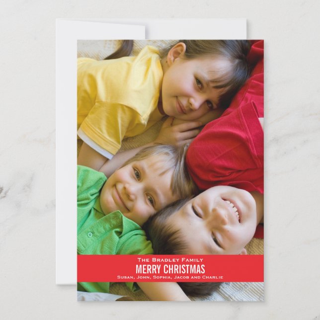 Carte de Noël Gras Rouge Ribbon (Devant)