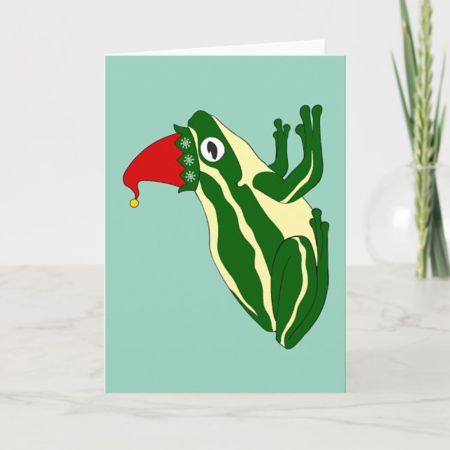 Carte de Noël grenouille (Devant)