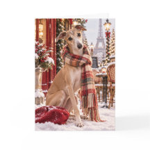 Carte de Noël Greyhound Italien à Paris