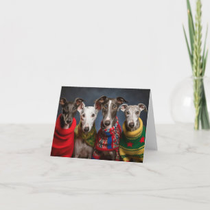 Carte de Noël Greyhound Puppies