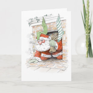 Carte de Noël grincheuse de Père Noël