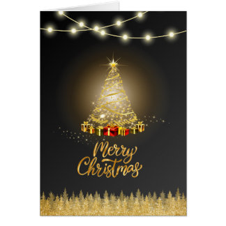 Carte de Noël Gris Noir - pliable