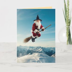 Carte de Noël Halloween drôle de sorcière Santa
