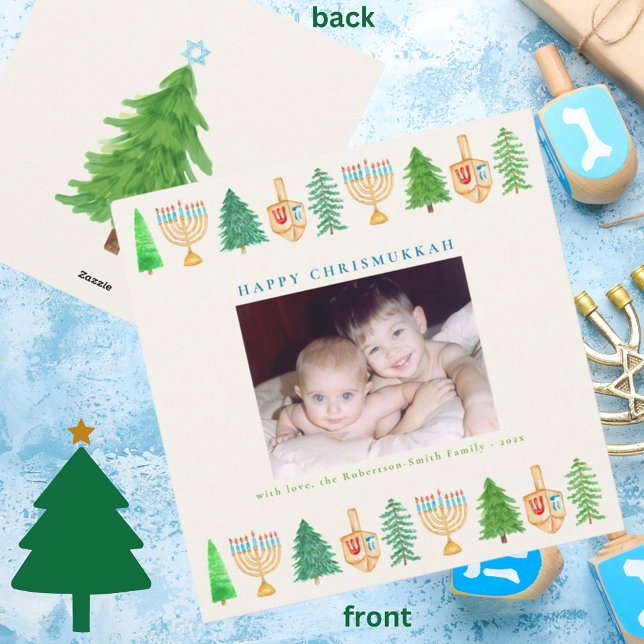 Carte de Noël Hanoukka Chrismukkah Carré (Créateur téléchargé)