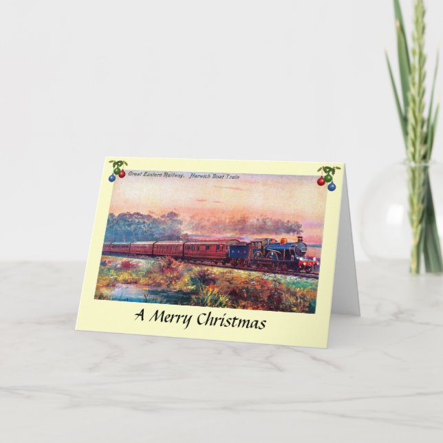 Carte de Noël - Harwich Boat Train (Devant)