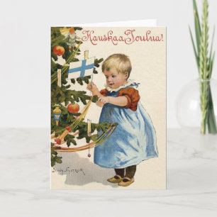 Carte de Noël Hauskaa Joulua vintage