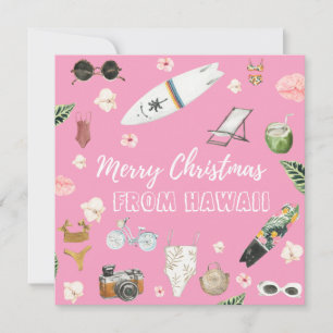 Carte de Noël Hawaï ou Carré tropical
