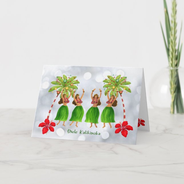Carte de Noël Hawaïenne Mele Kalikimaka (Devant)