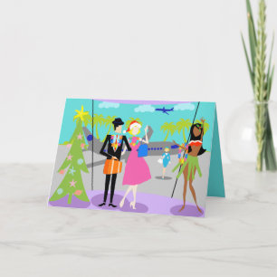 Carte de Noël hawaïenne rétro