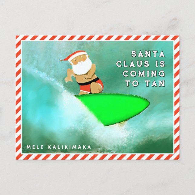 Carte de Noël Hawaii Mele Kalikimaka (Devant)