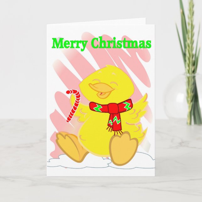 Carte de Noël heureuse de canard (Devant)
