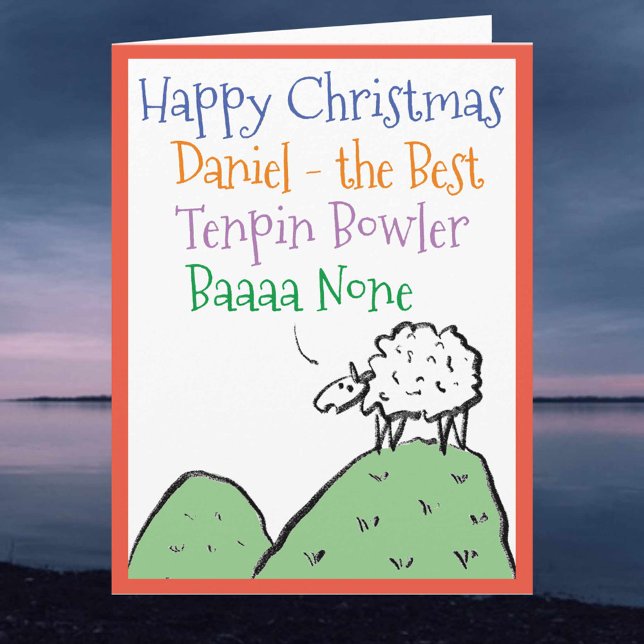 Carte de Noël heureuse Tenpin Bowler (Créateur téléchargé)