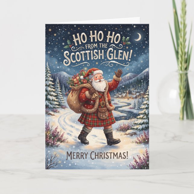 Carte de Noël Highland Cow Scottish Glen (Devant)